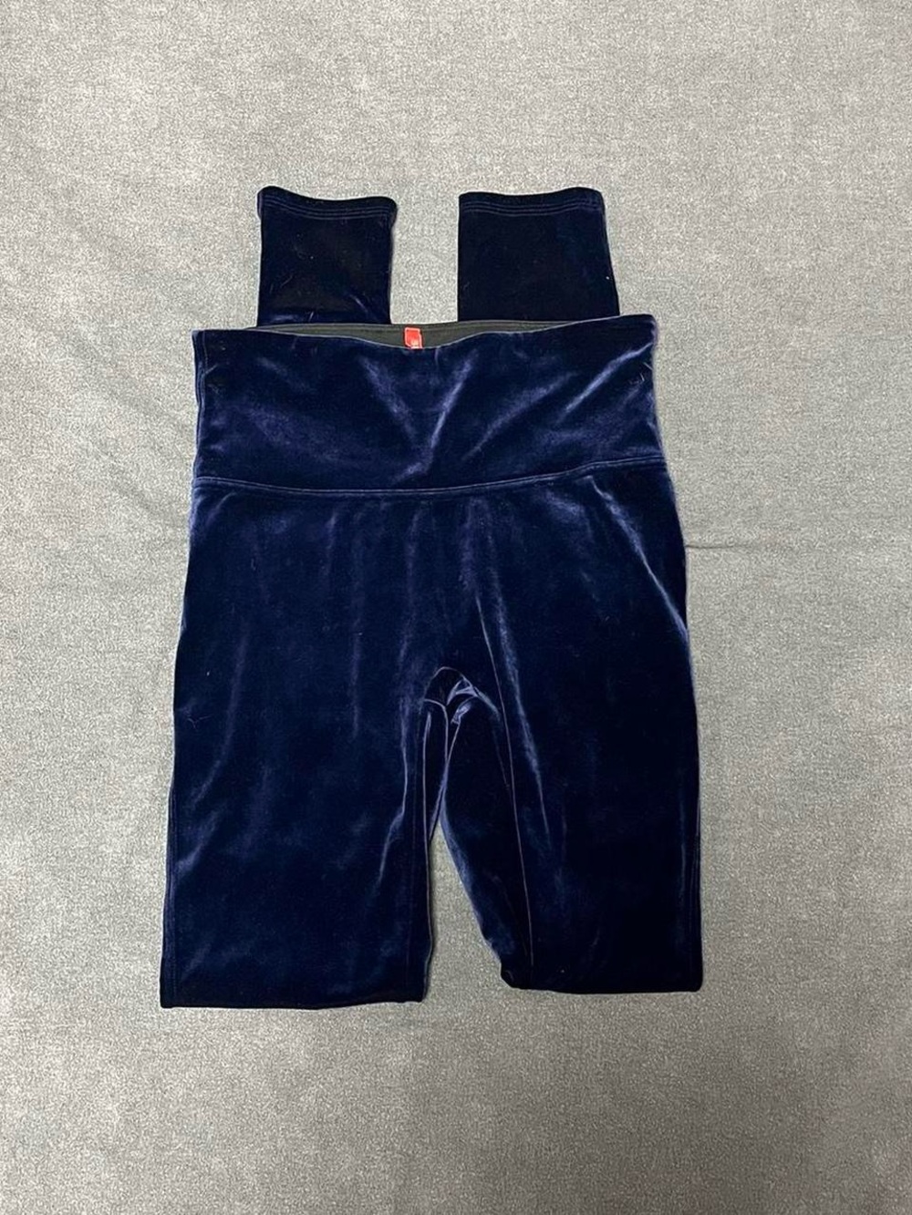 Spanx ready to wow navy blue velvet leggings